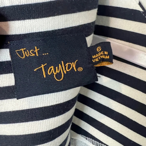 Just Taylor A-Line floral striped party dresss size 6 - Picture 2 of 9